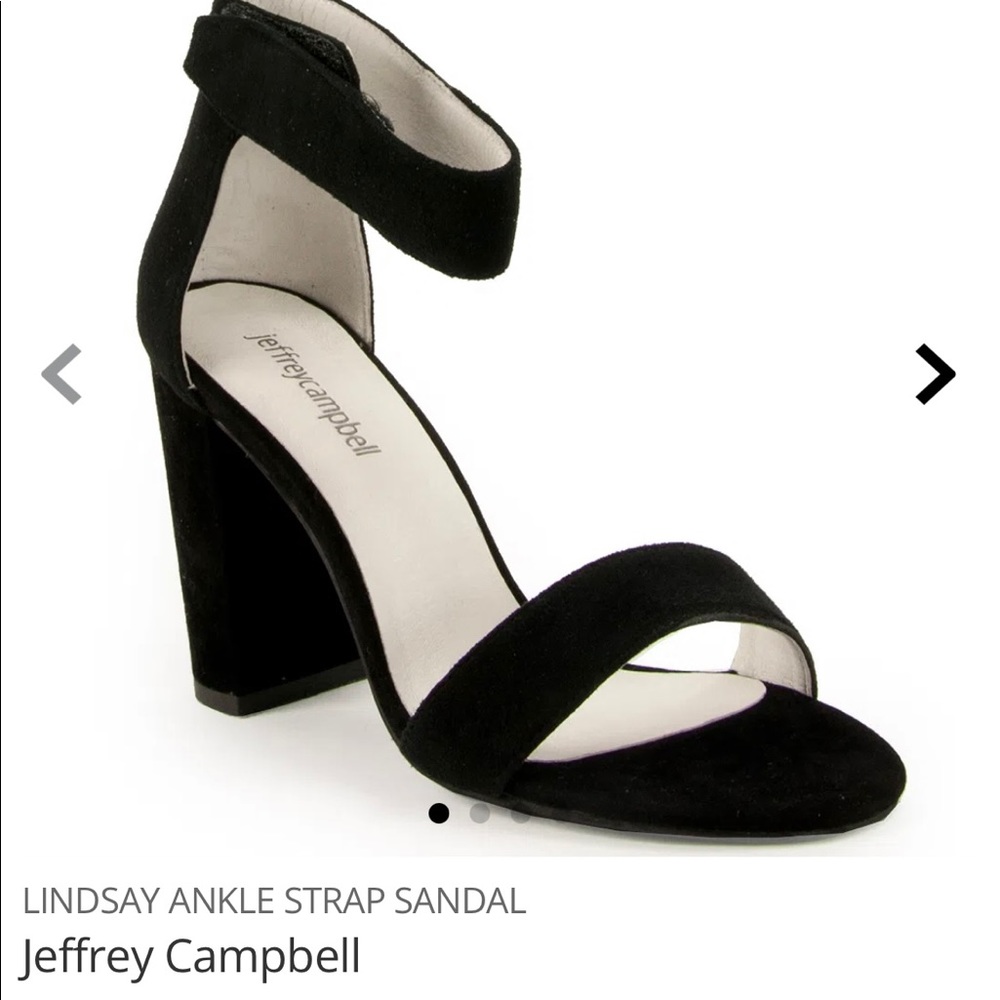 Jeffrey Campbell Black Suede Strap Heel 6.5M